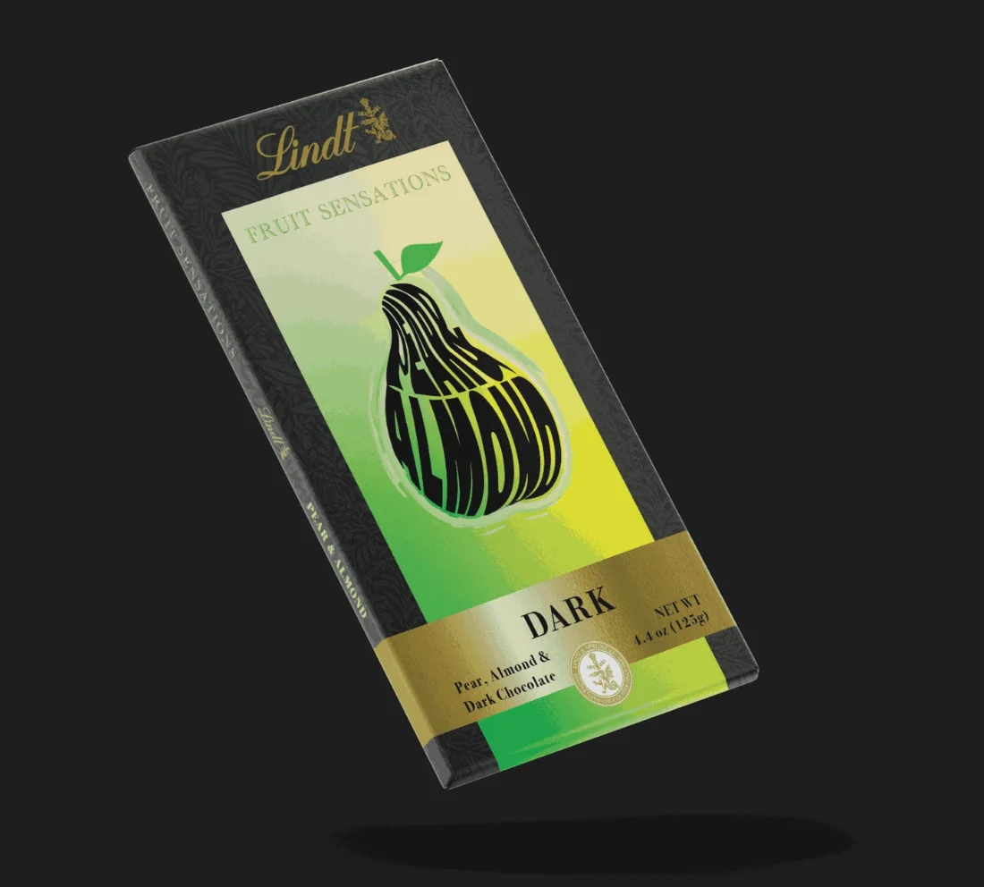 Lindt Fruit Sensations dark chocolate packaging